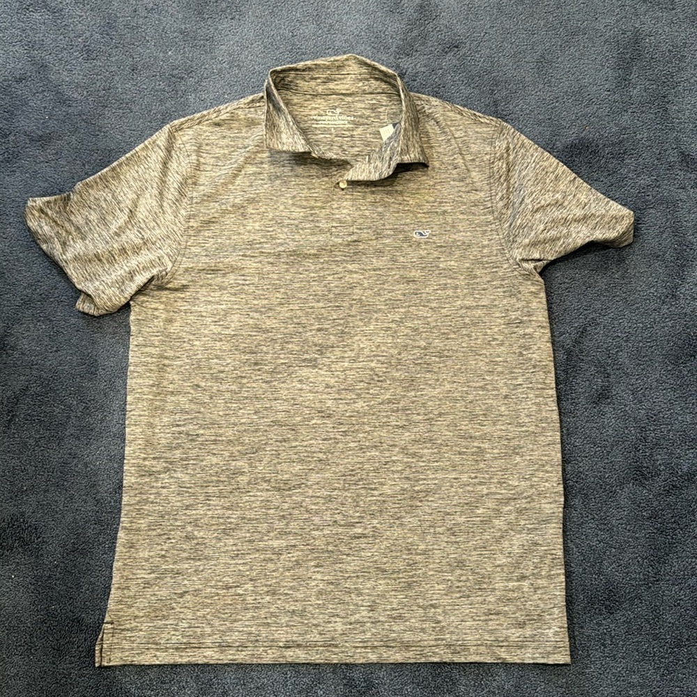 Vineyard Vines - Men’s Performance Polo Shirt - Large - Marbled Grey